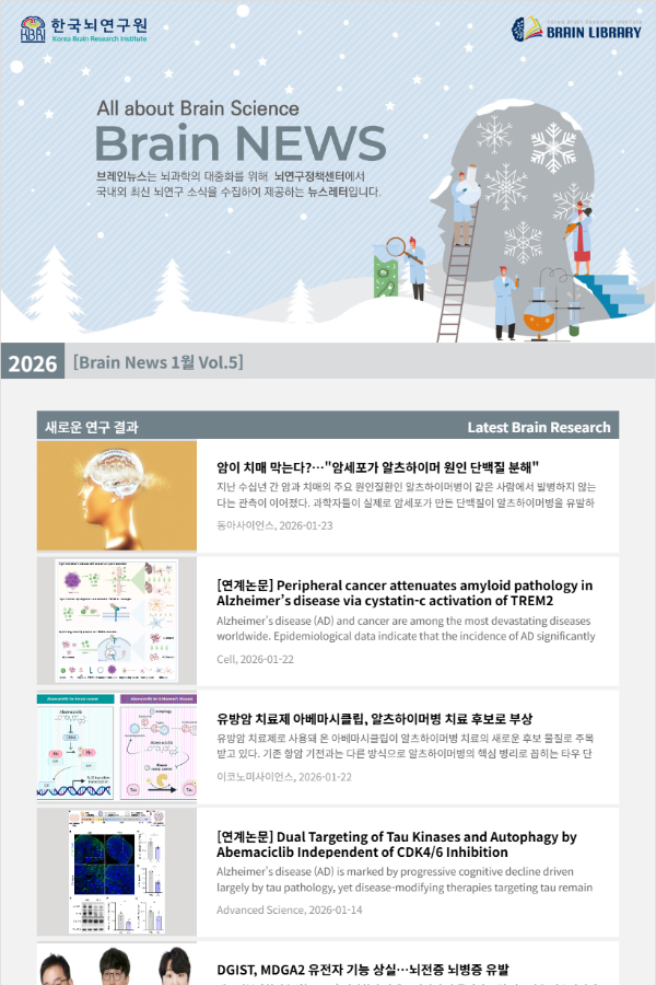 [Brain News 1월 Vol.5] 암이 치매 막는다?…