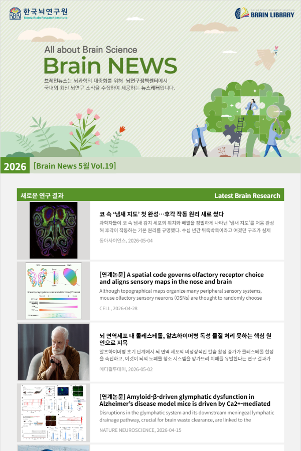 [Brain News 5월 Vol.19] 코 속 ‘냄새 지도’ 첫 완성…후각 작동 원리 새로 썼다