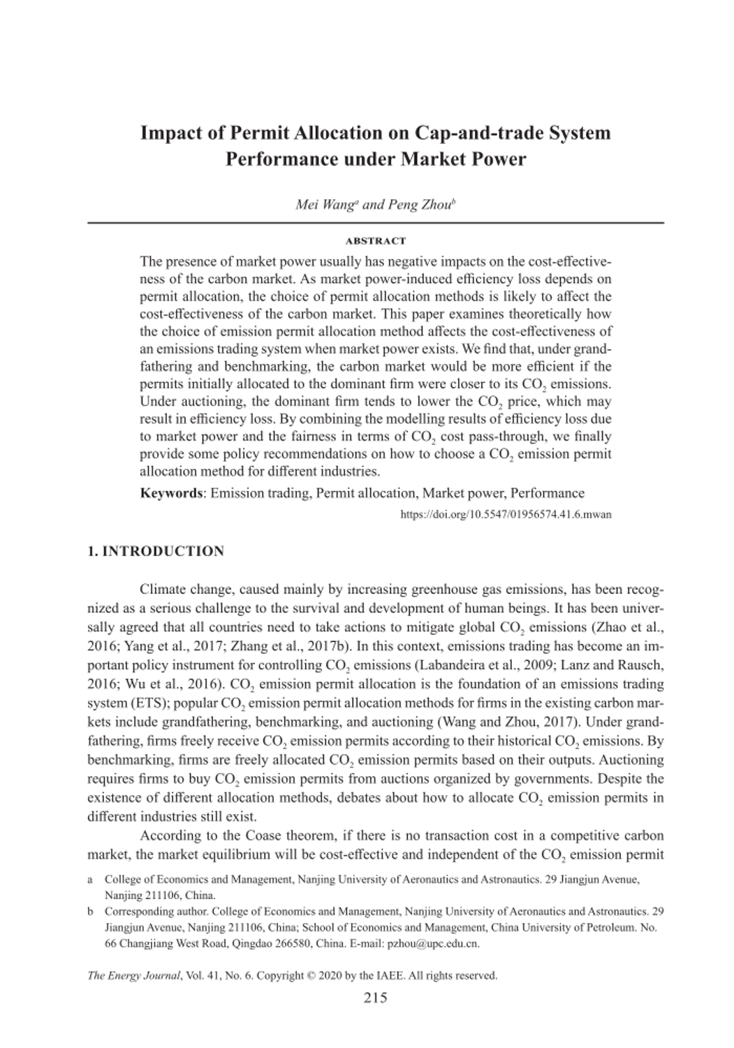 Impact of Permit Allocation on Cap-and-trade System Performance under ...