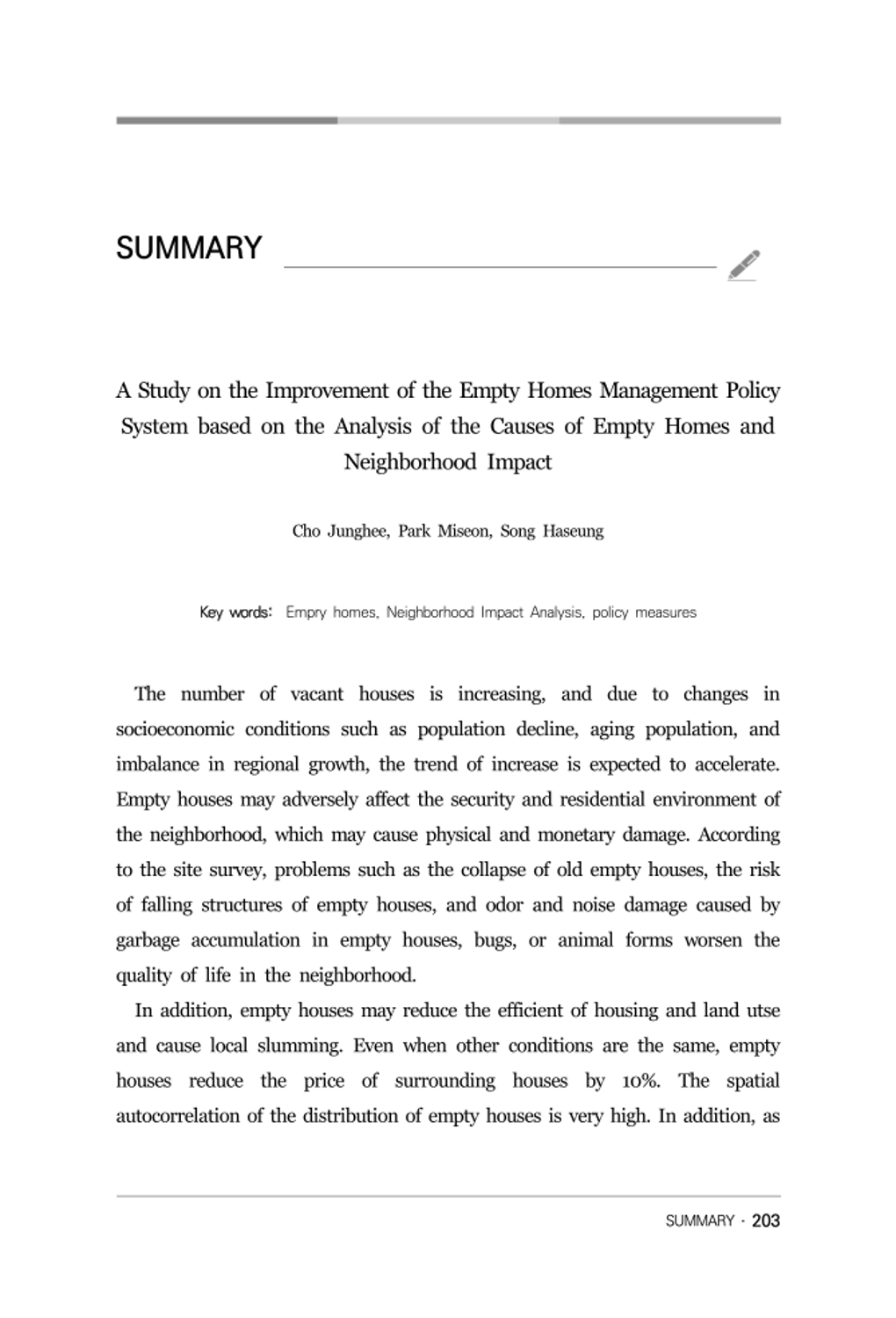 A Study on the Improvement of the Empty Homes Management Policy System ...